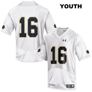 Notre Dame Fighting Irish Youth Cameron Ekanayake #16 White Under Armour No Name Authentic Stitched College NCAA Football Jersey DGE2799PV